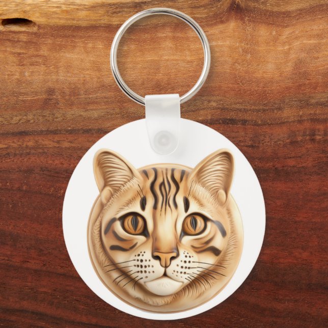 Bengal Cat 3D Inspired Nyckelring (Baksida)