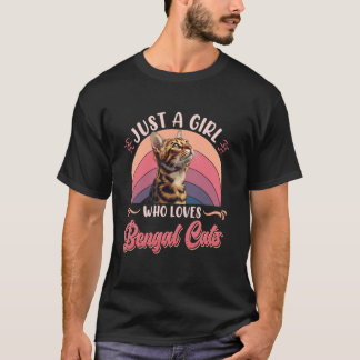 Bengal Cat BARA EN GIRL SOM KÄRLEK BENGAL CATS Vin T Shirt