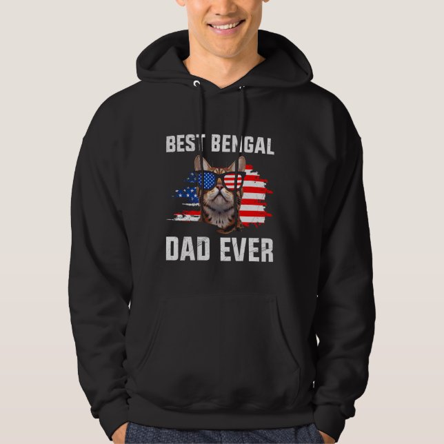 Bengal Cat BEST BENGAL CAT PAPPA EVER FUNny Bengal Hoodie (Framsida)