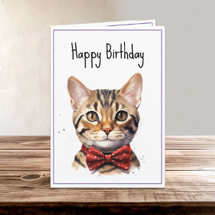 Bengal Cat Birthday Kort