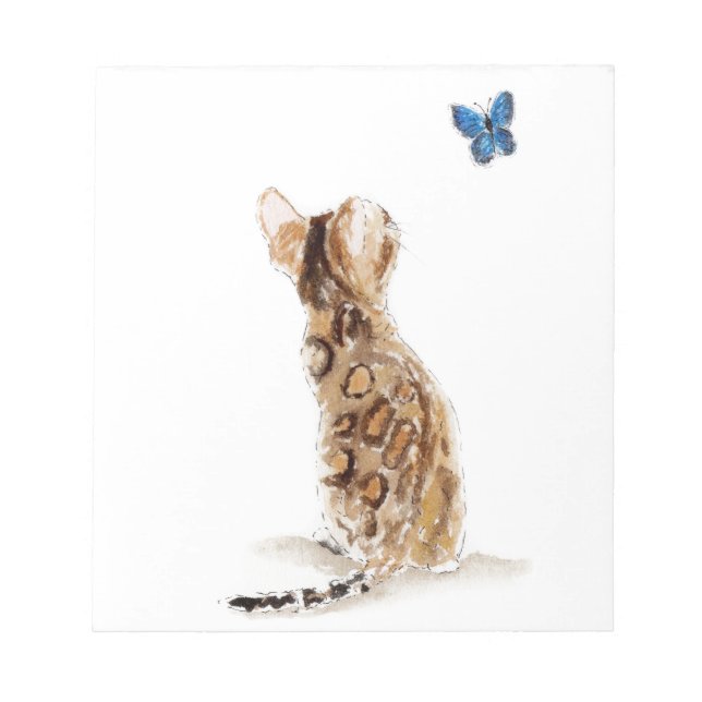 Bengal Cat & Butterfly Anteckningsblock (Framsida)