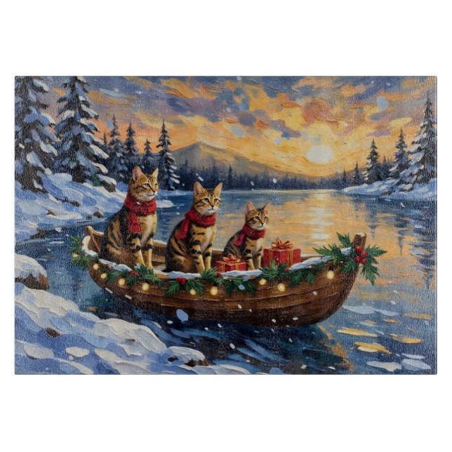 Bengal Cat Christmas Boat Holiday (Framsidan)