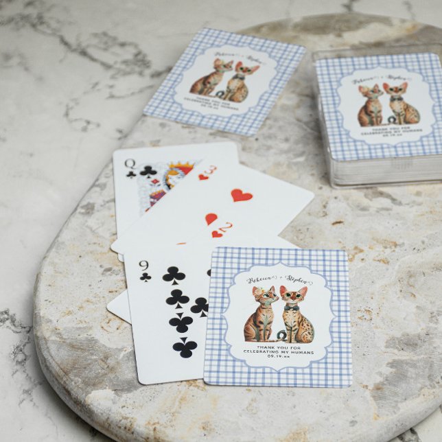 Bengal Cat Couple Wedding Favor Casinokort (Skapare uppladdad)