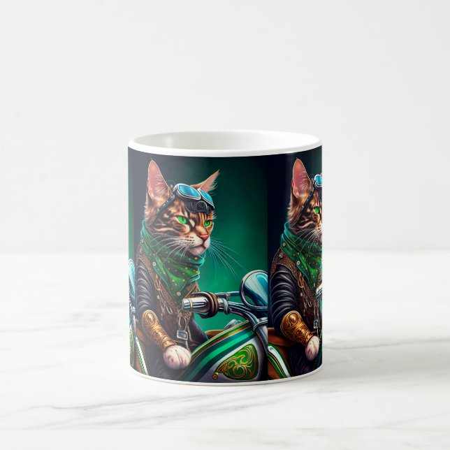 Bengal Cat-cykel St. Patrick's Day Kaffemugg (Center)