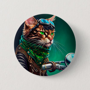 Bengal Cat-cykel St. Patrick's Day Knapp