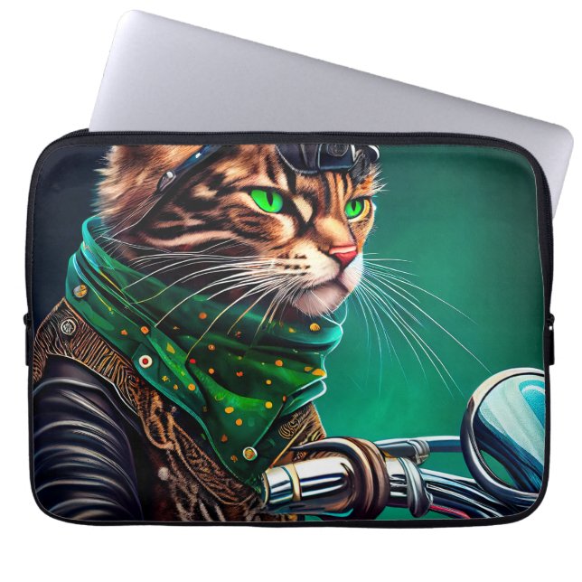 Bengal Cat-cykel St. Patrick's Day Laptop Fodral (Framsidan)