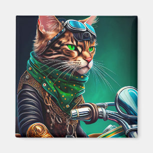 Bengal Cat-cykel St. Patrick's Day Magnet