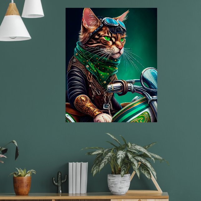 Bengal Cat-cykel St. Patrick's Day Poster (Vardagsrum 1)