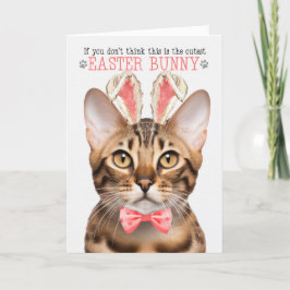 Bengal Cat i Bunny Öron för Påsk Helgkort