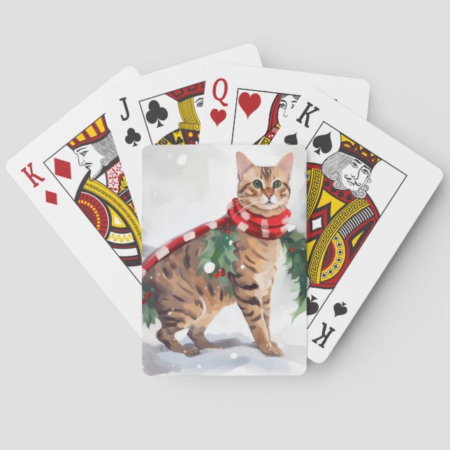 Bengal Cat i julen i Snö Casinokort (Baksidan)
