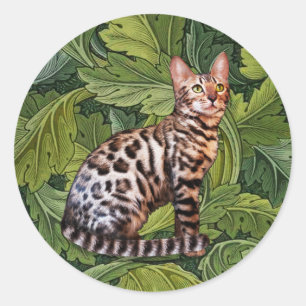 Bengal cat in the Jungle Stickers Runt Klistermärke