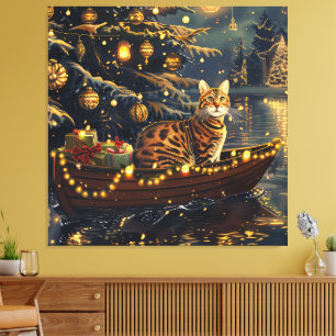 Bengal Cat-julhelgen - resande Canvastryck
