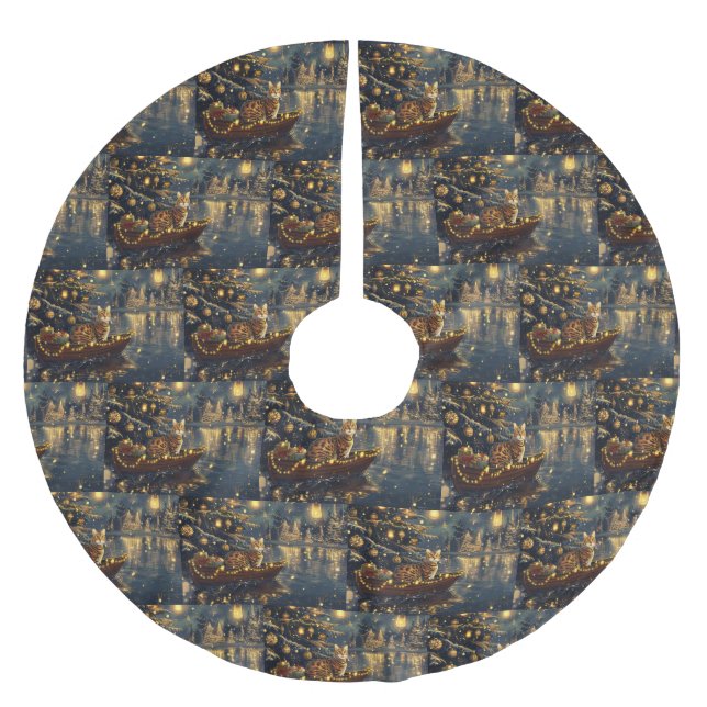 Bengal Cat-julhelgen - resande Julgransmatta Borstad Polyester (Framsidan)