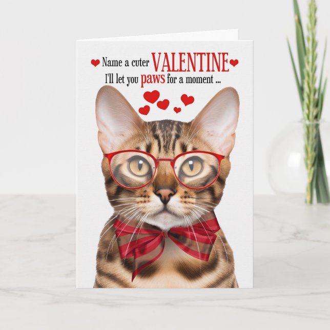 Bengal Cat Lover Kattdjur Humor Alla hjärtans dag Helgkort (Framsida)