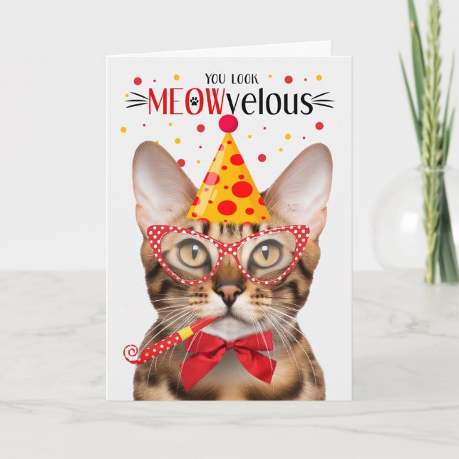 Bengal Cat MEOWvelous Birthday Kort (Framsida)