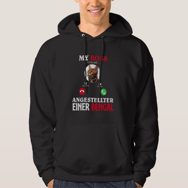 Bengal Cat MY CHEF ANSTÄLLD TILL EN BENGAL Cat FUN Hoodie (Framsida)