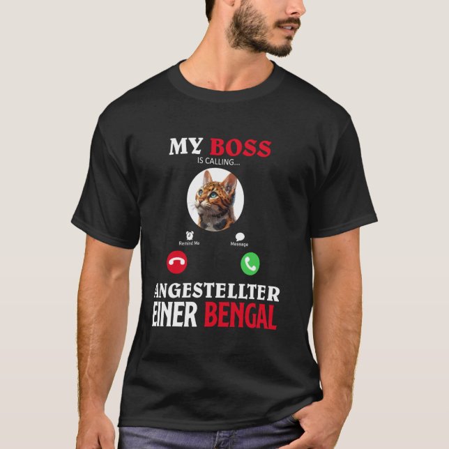 Bengal Cat MY CHEF ANSTÄLLD TILL EN BENGAL Cat FUN T Shirt (Framsida)