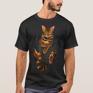 Bengal Cat Pocket Ripper Pocket Bengal Älskare T Shirt