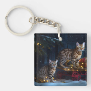 Bengal Cat Snowy Sleigh Ride Juldekretet