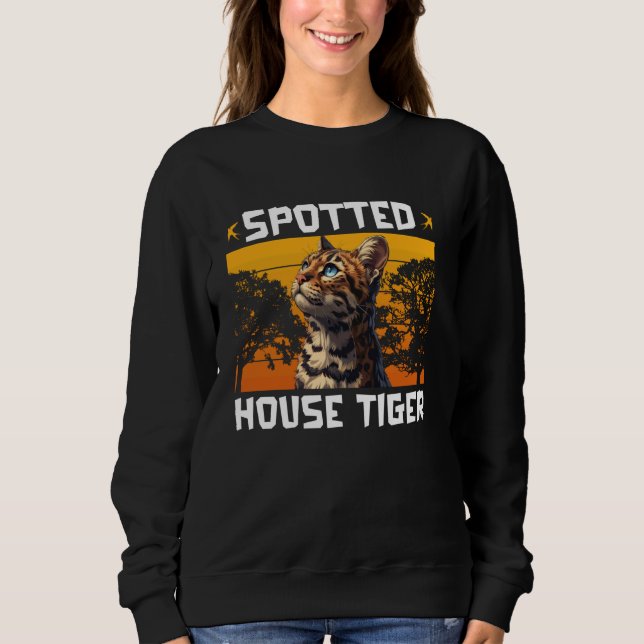 Bengal Cat SPOTTED HOUSE TIGER Funny Bengal Cat Da T Shirt (Framsida)