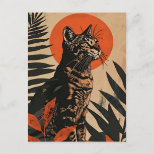 Bengal Cat Vintage Art Vykort