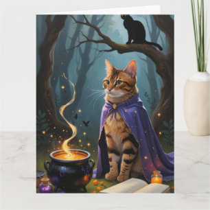 Bengal Cat Whimsical Halloween-målning Kort
