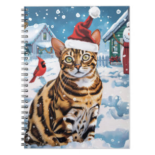 Bengal Cat Winter Wonderland jul Joy Anteckningsbok