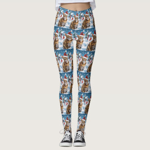 Bengal Cat Winter Wonderland jul Joy Leggings
