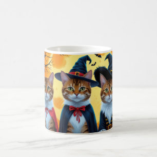 Bengal Cats Pumpkin Halloween Funny Kaffemugg