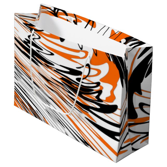 Bengal Färg Squiggly Orange och Black Linjer (Framsidan Vinklad)