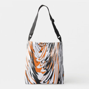 Bengal Färg Squiggly Orange och Black Linjer Axelväska