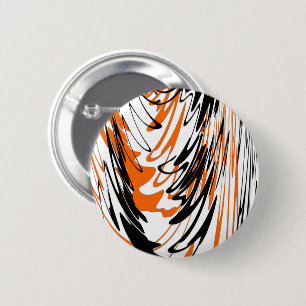 Bengal Färg Squiggly Orange och Black Linjer Knapp