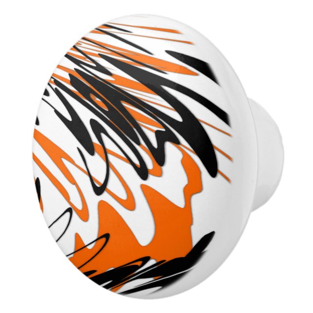 Bengal Färg Squiggly Orange och Black Linjer Knopp (Höger)