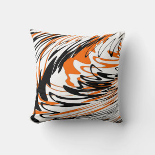 Bengal Färger Snygga Orange och Svarta Linjer Kudde