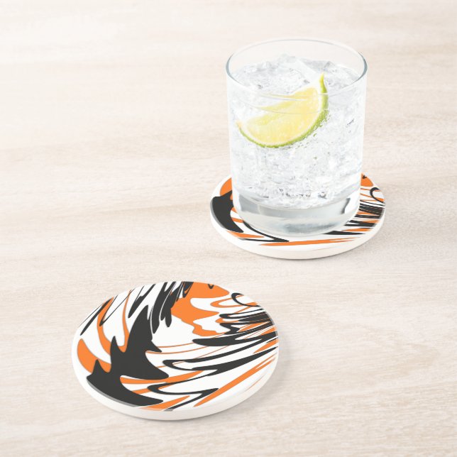 Bengal Färger Snygga Orange och Svarta Linjer Underlägg (Sidan)