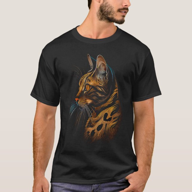 Bengal katt  1 t shirt (Framsida)