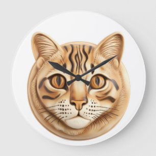 Bengal Katt 3D Inspirerad Stor Klocka