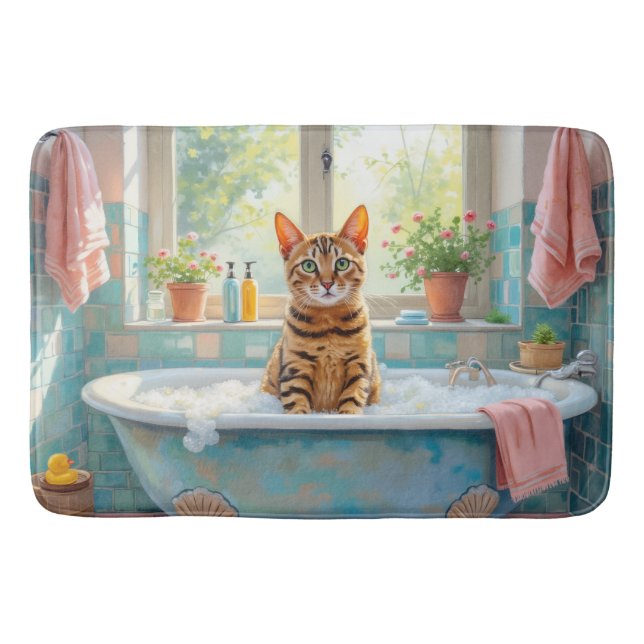 Bengal katt baddekor badrumsmatta (Framsidan)