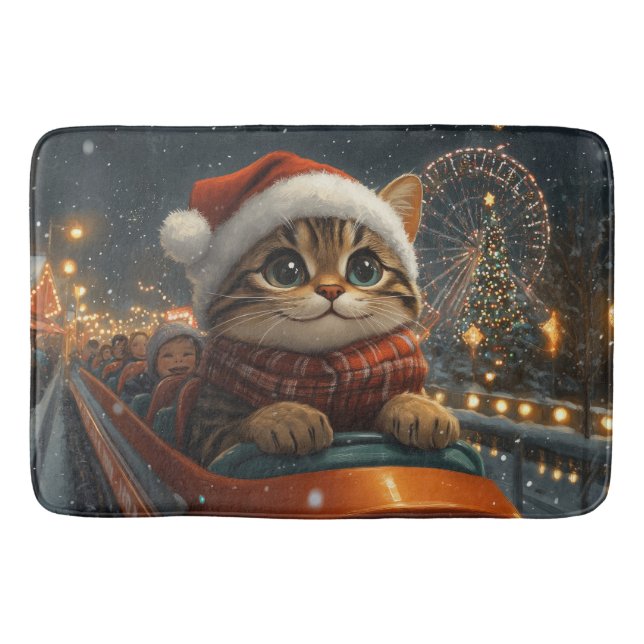 Bengal katt berg-och-dal-bana jul badrumsmatta (Framsidan)