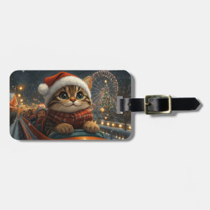 Bengal katt berg-och-dal-bana jul bagagebricka