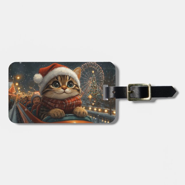 Bengal katt berg-och-dal-bana jul bagagebricka (Horisontell Framsida)