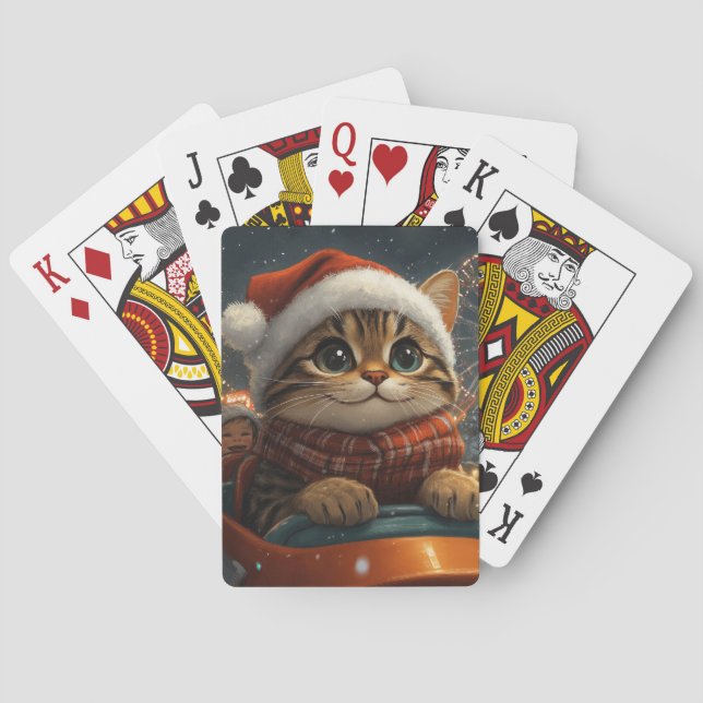 Bengal Katt Berg- och dalbana Jul Casinokort (Baksidan)