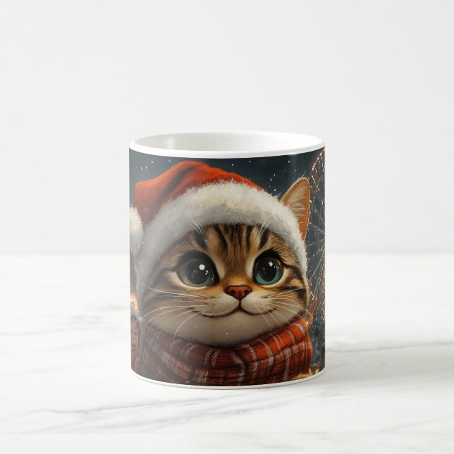 Bengal katt berg- och dalbana jul kaffemugg (Center)