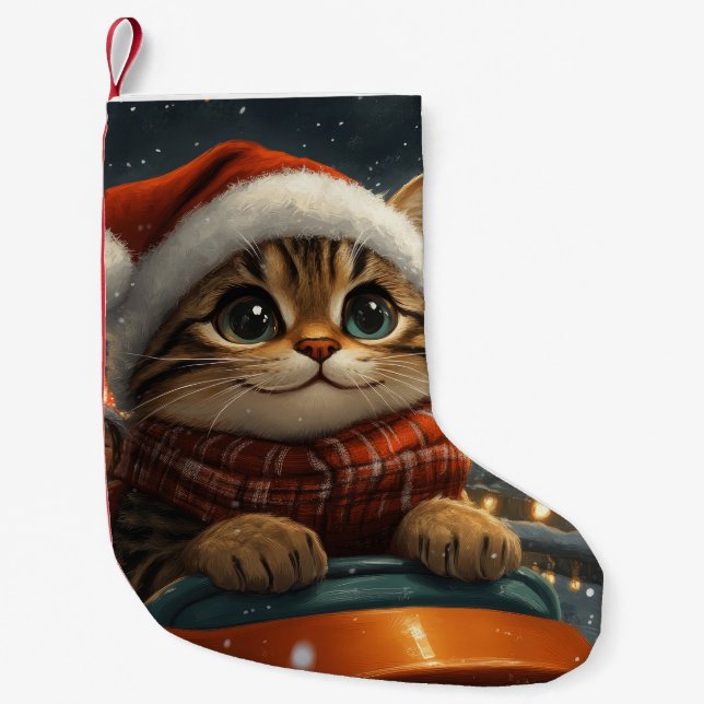 Bengal Katt Berg- och dalbana Jul Liten Julstrumpa (Framsidan)