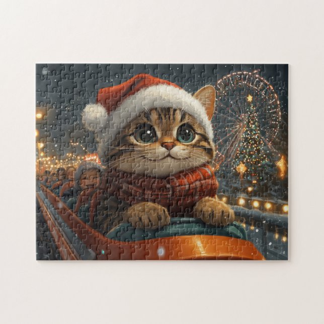 Bengal Katt Berg-och-dalbana Jul Pussel (Horisontell)