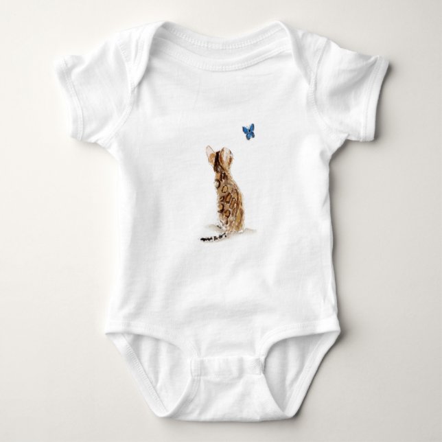 Bengal katt & fjäril tee shirt (Framsida)