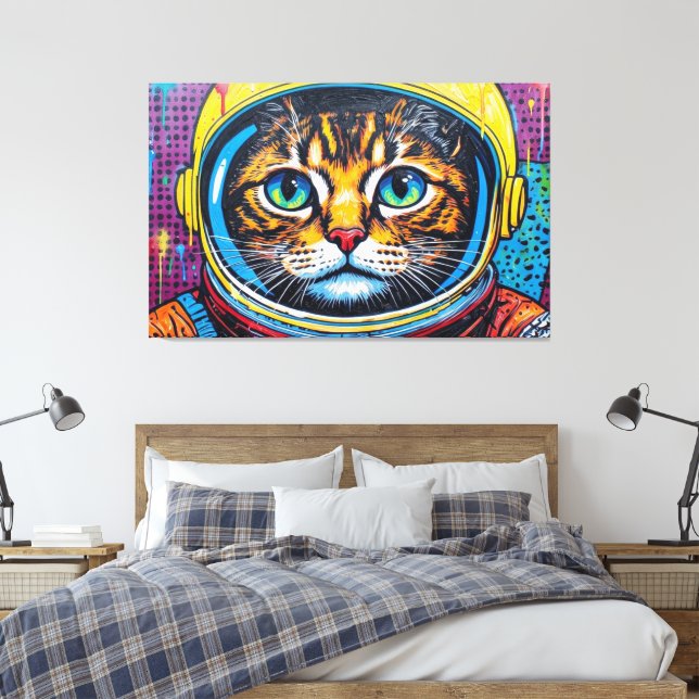 BENGAL KATT I RYMDEN-11 CANVASTRYCK (Insitu (sovrum))