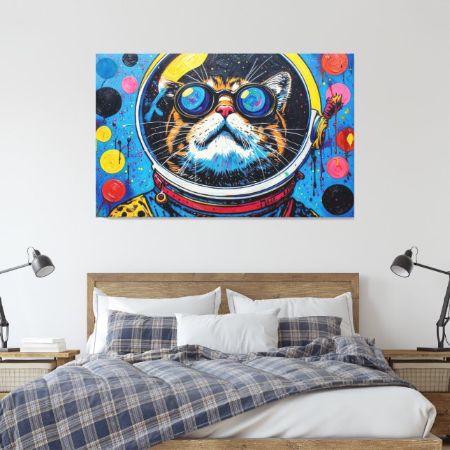 BENGAL KATT I RYMDEN-14 CANVASTRYCK (Insitu (sovrum))