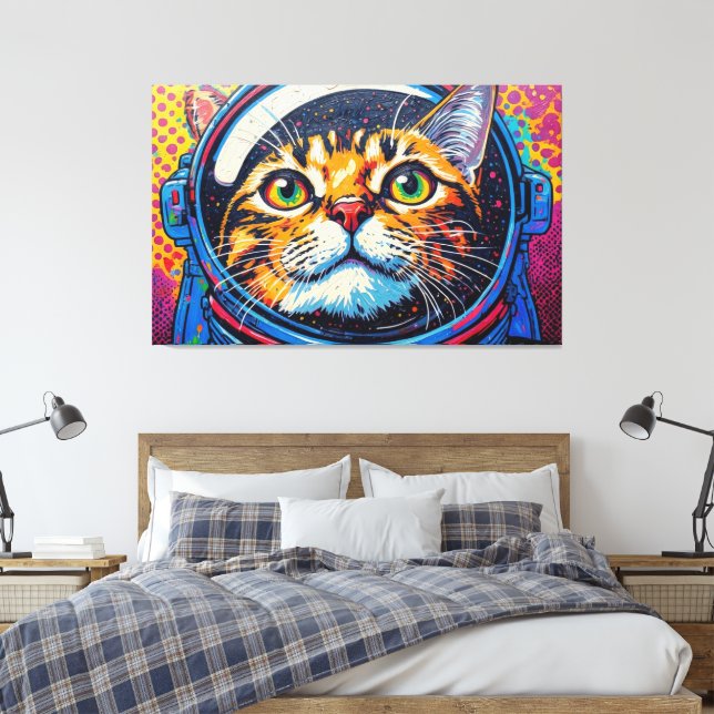 BENGAL KATT I RYMDEN-2 CANVASTRYCK (Insitu (sovrum))