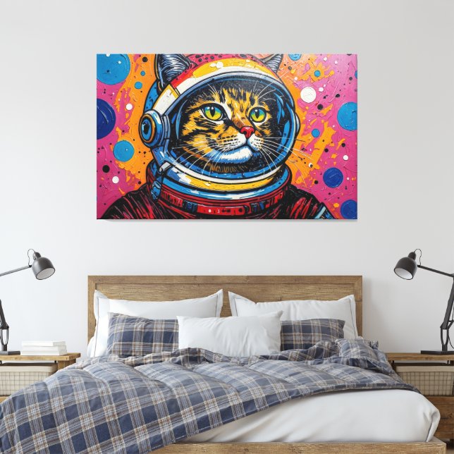 BENGAL KATT I RYMDEN-3 CANVASTRYCK (Insitu (sovrum))